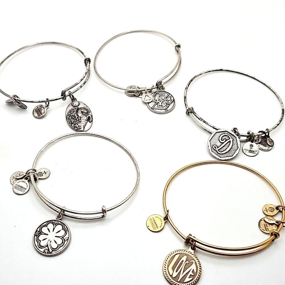 Bracelets by Alex and Ani set Silvertone and Goldtone Hardware